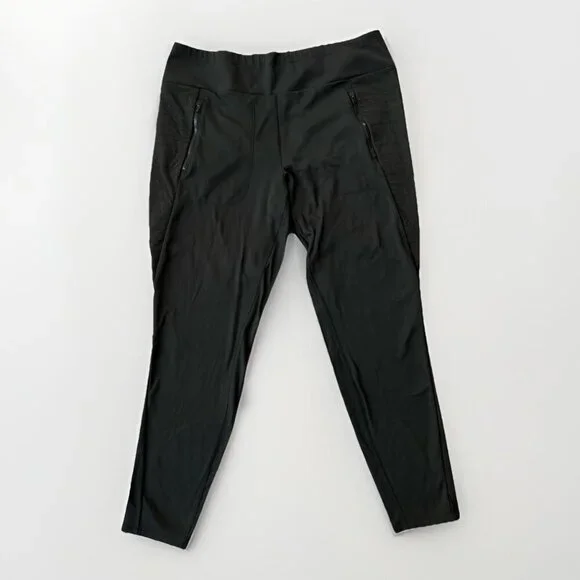 Athleta Peak Hybrid Fleece Tight Legging Black Athleisure Gym Activewear Size XL - Picture 2 of 8